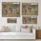Designart - Ancient Map of The World I - Rustic Print on Natural Pine Wood